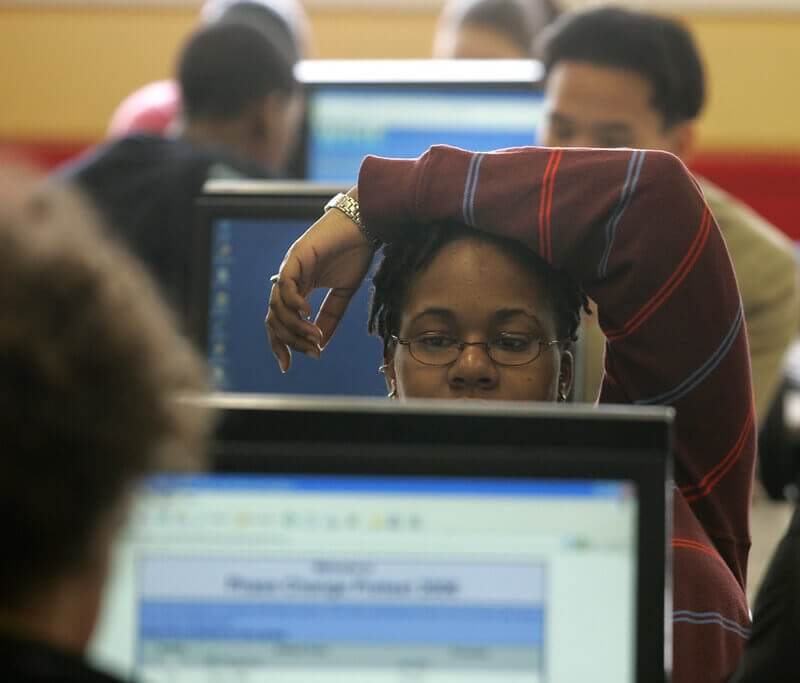 Student sat at desk