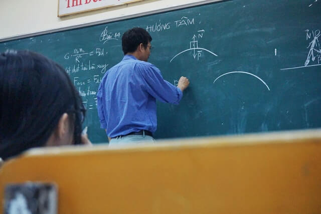 Teacher teaching in a classroom